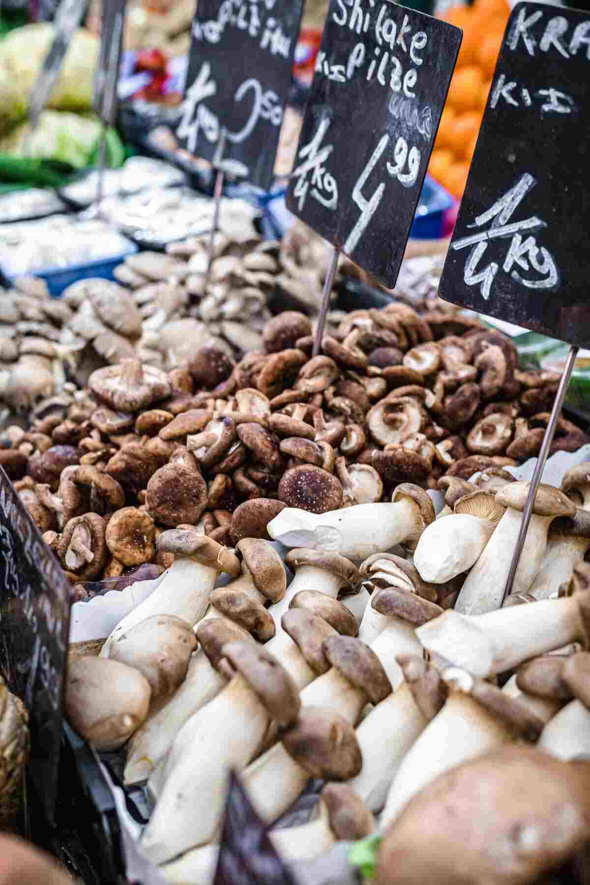 Clean Eating Grocery List mushrooms fresh.