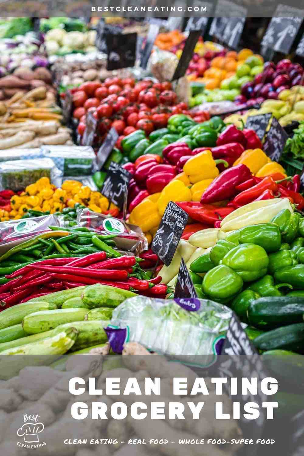 Clean Eating Shopping fresh vegetables in the market.