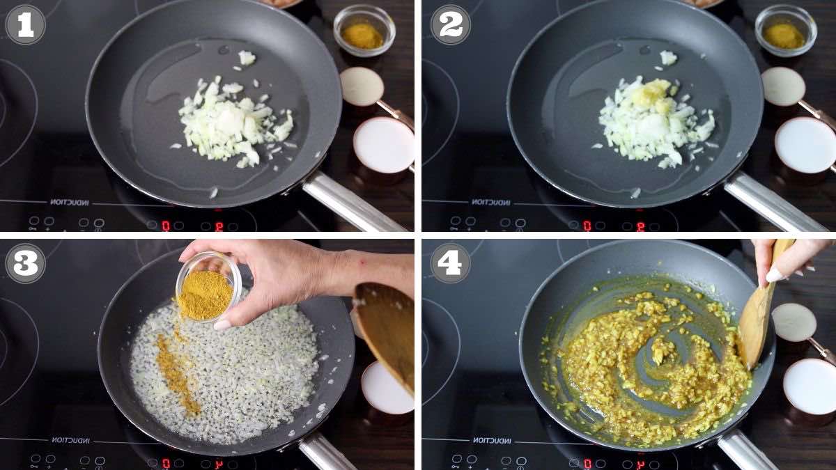 Coconut Curry cooking on a stove.