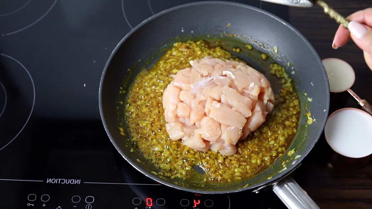 Chicken Coconut Curry roasting.