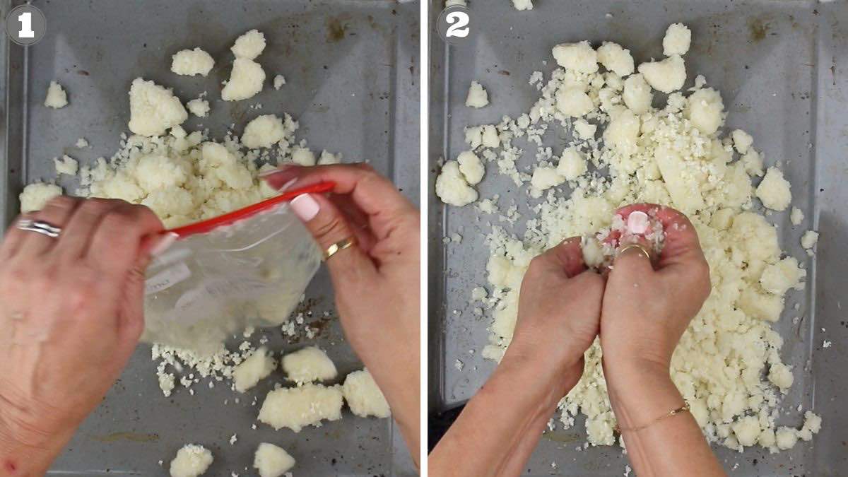 How to make baked cauliflower rice.