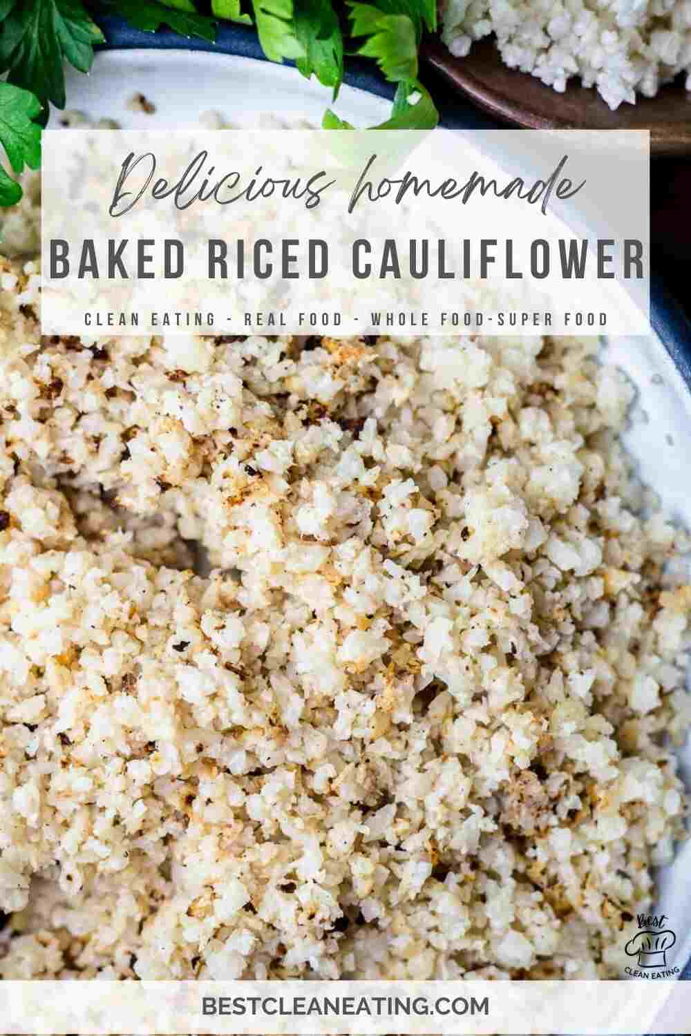 A bowl of baked rice cauliflower.