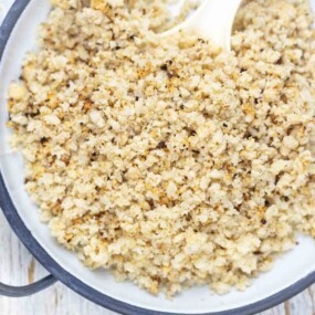 Riced Cauliflower in a bowl.