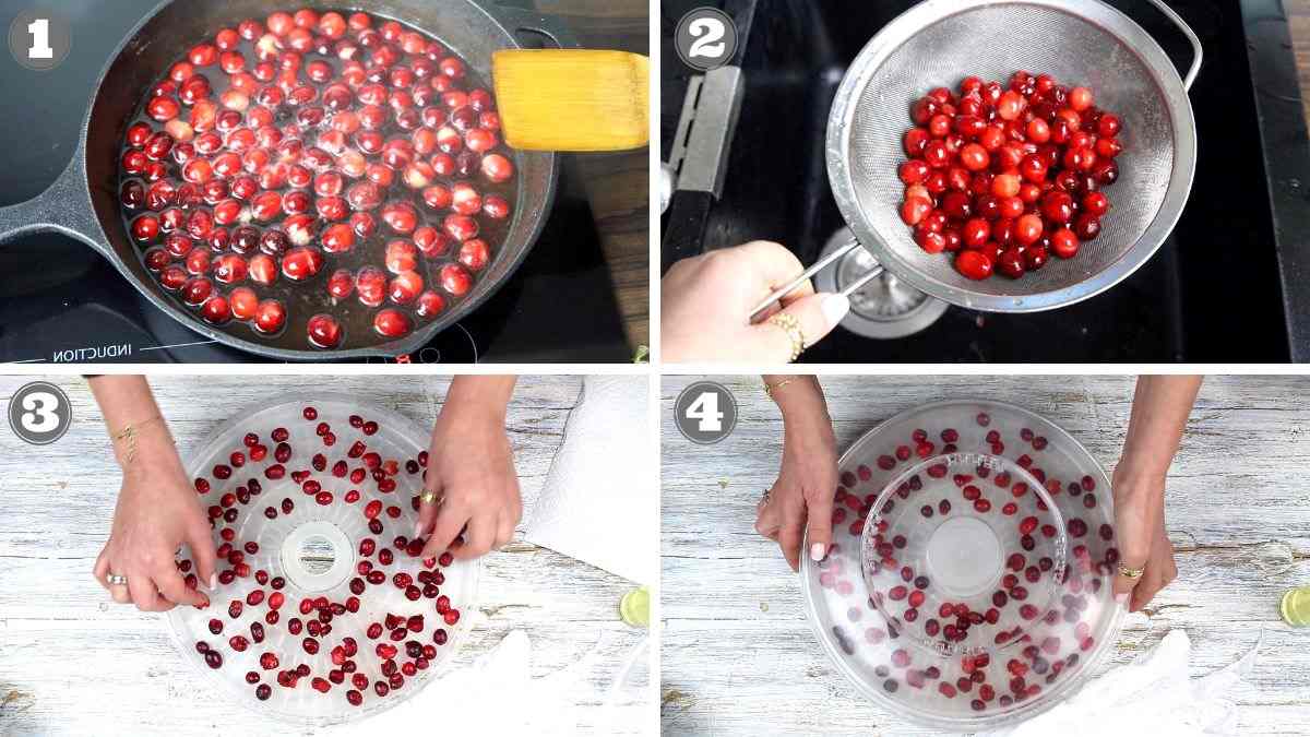 How to cook cranberries in a pan.