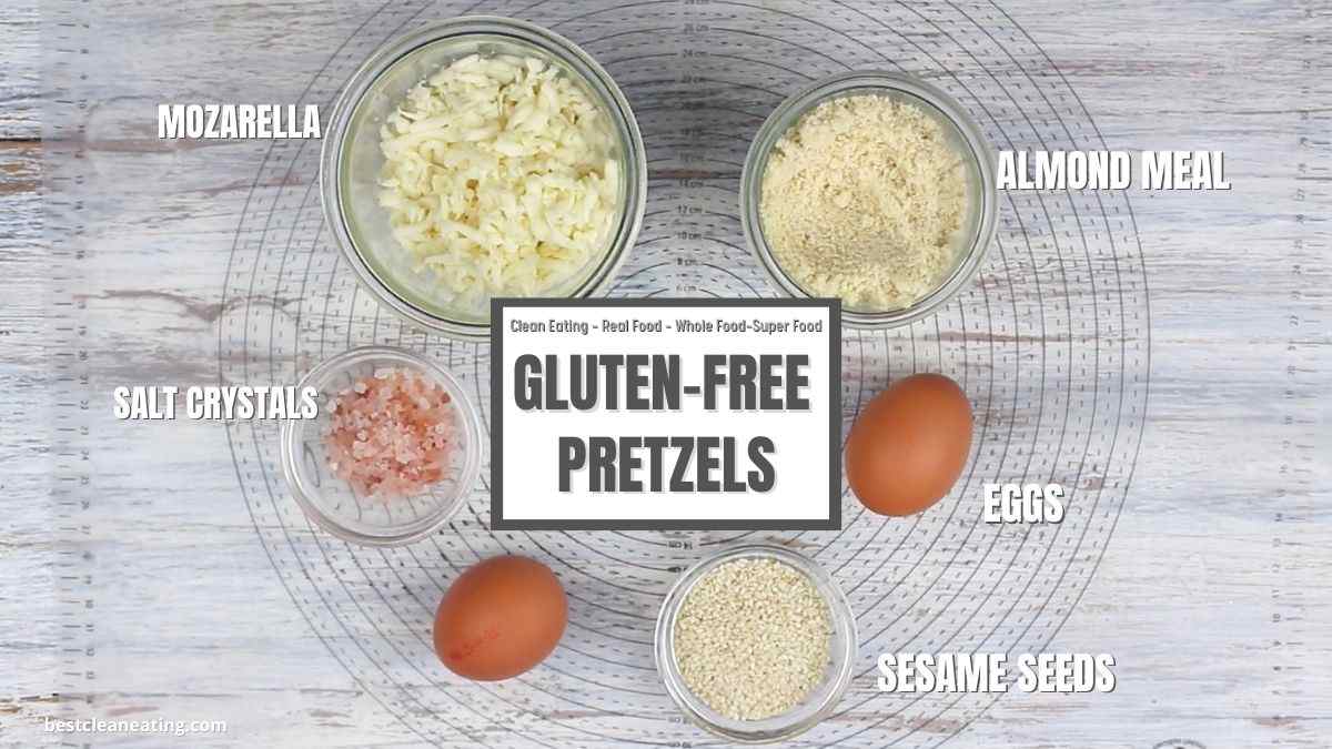 The ingredients for gluten free pretzels.