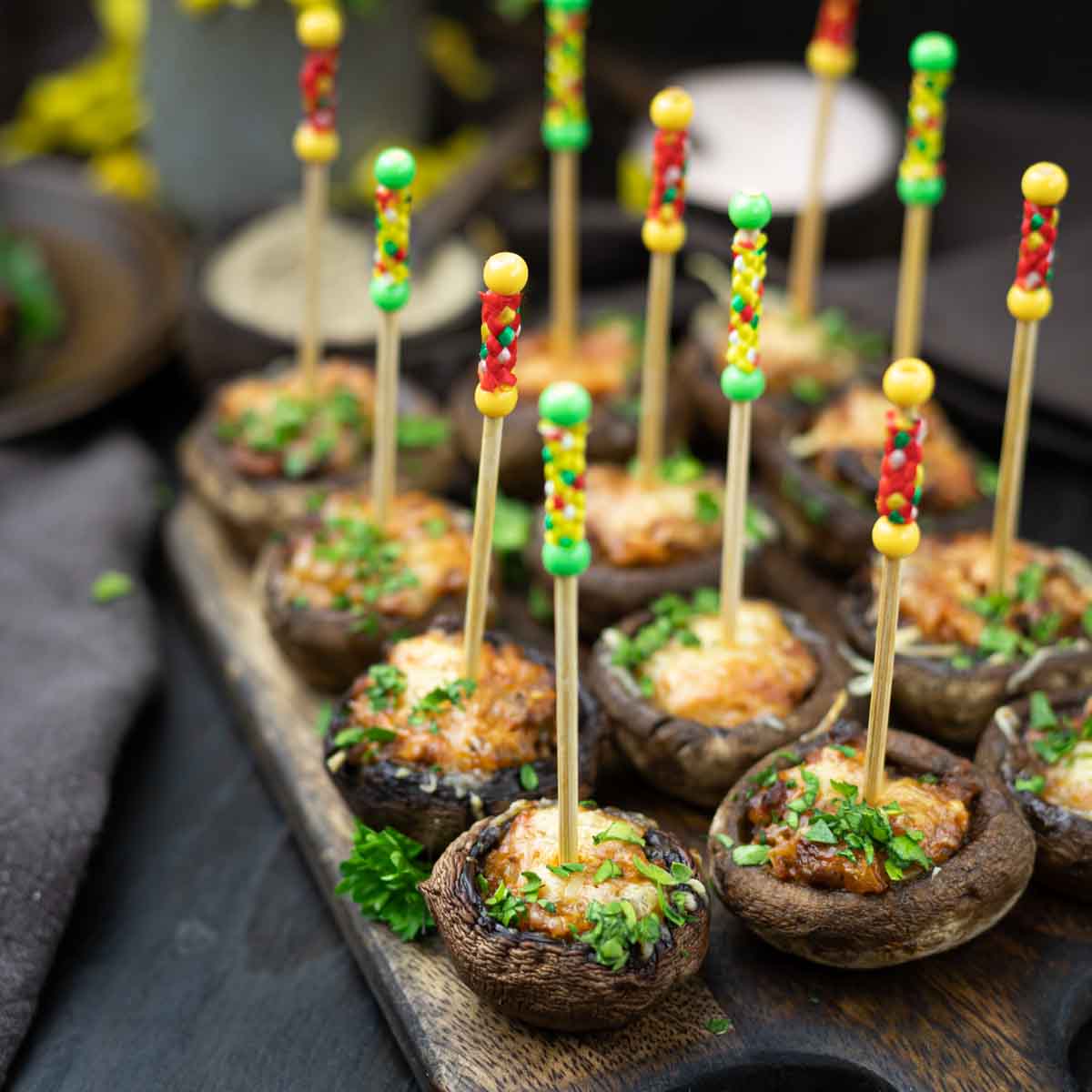 Baked stuffed mushrooms.