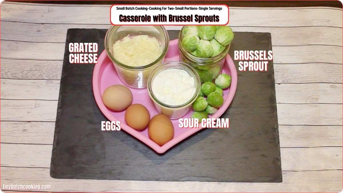 Ingredients for Casserole with Brussel Sprouts.