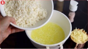Creamy Cauliflower Rice Cheese Mash - Tiny Batch Cooking