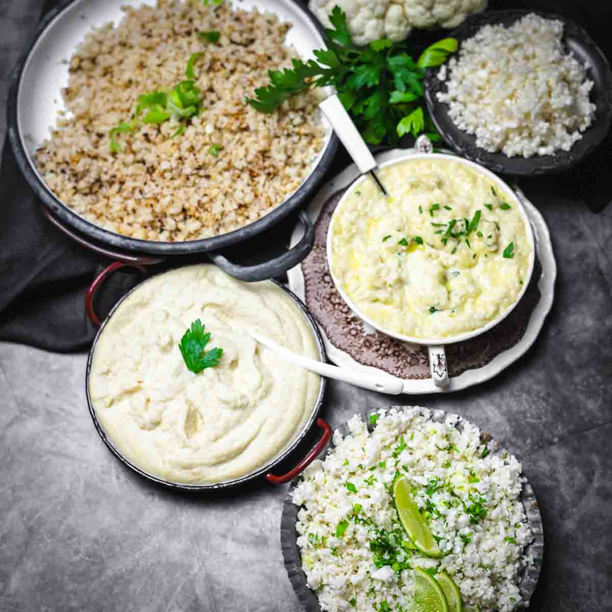 Recipes with cauliflower rice.