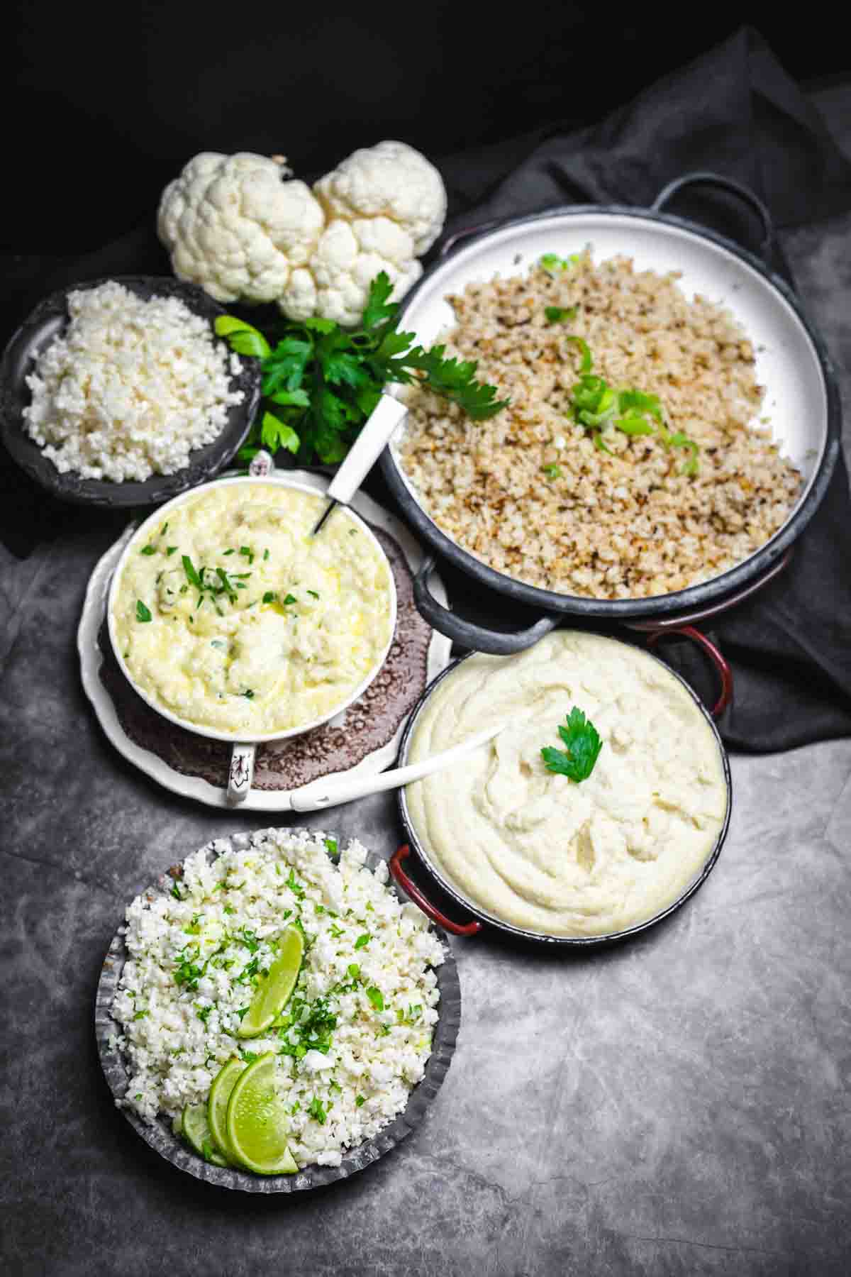 Recipes with cauliflower rice.