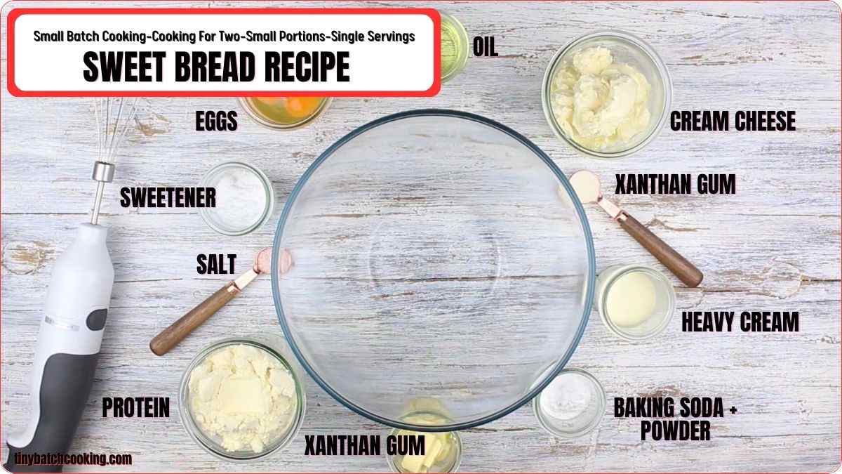 Ingredients for Sweet Bread Recipe.