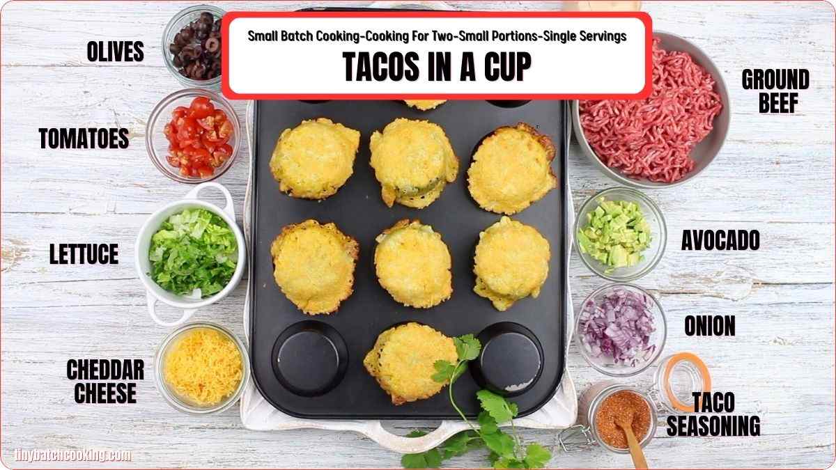 Ingredients for Tacos in a Cup.