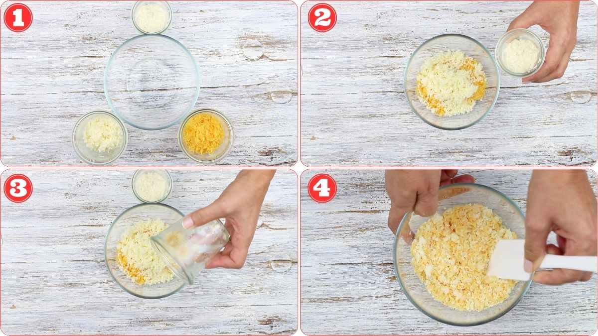 Making the taco cups.