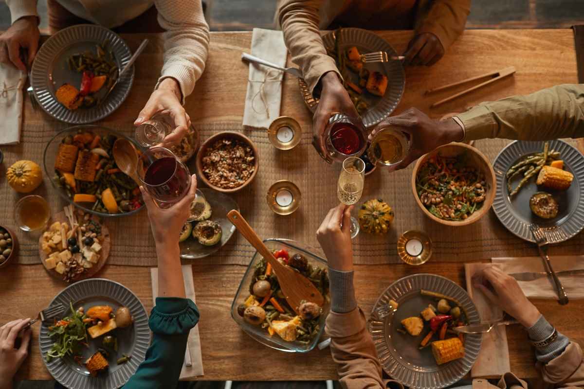 Loved ones enjoying a small dinner party.