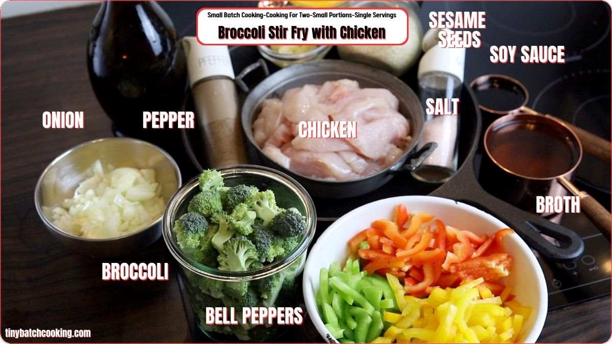 Ingredients for Broccoli Stir Fry with Chicken.