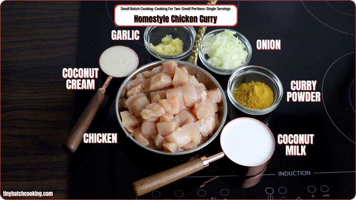 Ingredients for Homestyle Chicken Curry.