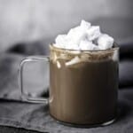 Mug of hot chocolate with marshmallows.
