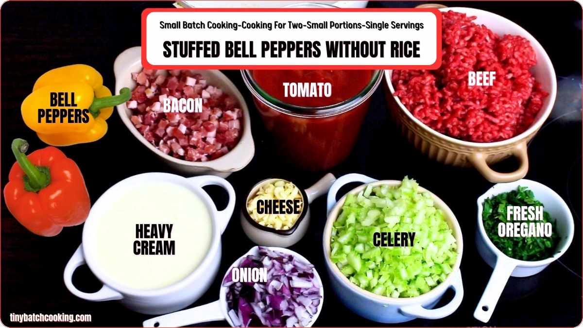 Ingredients for Stuffed Bell Peppers without Rice.